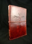 Handmade Large Leather Diary Journal Sketchbook - DRAGONS design - Unlined Paper