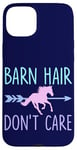 Coque pour iPhone 15 Plus Équitation Barn Hair Don't Care Funny Equestrian Rider