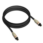 Câble Optique Audio Numérique Connecteur Toslink Flux lumineux 2m LinQ - Noir