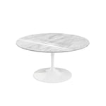 Knoll - Saarinen Round Table - Soffbord, Vitt underrede, skiva i matt Statuarietto marmor, H: 38, Ø 91 - Sohvapöydät - Eero Saarinen - Valkoinen - Metalli/Kivi