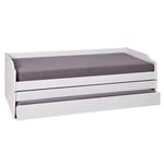 Lit Banquette Enfant Bois "Axel" 90x200cm Blanc