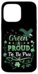 Coque pour iPhone 14 Pro Max Green and Proud to Be Free Shamrock - Saint Patrick