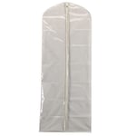 Household Essentials 311395 Hanging Garment Bag | Gown and Dress Protector | Natural Cotton Canvas with Clear Vinyl Cover