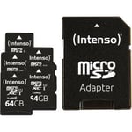 Intenso® 64GB Micro SD UHS-I Minneskort inkl. Adapter - 5 st.