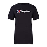 Berghaus Women's Boyfriend Big Classic Logo Short Sleeve Tee T-Shirt, Black, 14