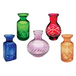 ART & ARTIFACT Lot de 5 Mini vases en Verre Transparent pour décoration de Chambre - Tons joailliers