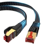 Cable Ethernet, Cat 8 3M 40gbps CâBle RéSeau 2000mhz Haute Vitesse S/FTP RJ45 Poe Lan Gigabit CâBle RéSeau En Nylon Pour Routeur Modem Commutateur D'Ordinateur PS5 Smart TV Ordinateur Portable