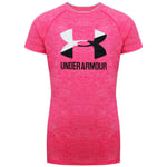 Under Armour Childrens Unisex Big Logo Kids Pink T-Shirt Cotton - Size X-Large