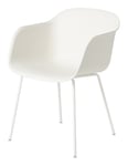 Fiber Armchair Tube Base - Natural White/White