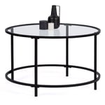 Idmarket - Table basse ronde merano 70 cm plateau en verre et pied métal