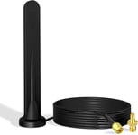 Bin Antenne 4G LTE Exterieur Interieur 5dBi SMA et TS9 Mâle Imperméable Base Magnétique 3m Câble pour Huawei ZTE GSM 3G 4G LTE Routeur Modem Box CPE Broadband sans Fil Routeur Passerelle Hotspot