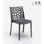 Bica - Lot de 23 chaises empilables modernes extérieur bar restaurant Matrix Couleur: Noir