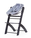 CHILDHOME, Transat de Naissance Compatible Chaise Haute Bebe Childhome Evosit, Dès la Naissance, Jusqu'à 6 Mois, Plusieurs Inclinaisons, Harnais 5 Points, Jersey 100% Coton Oekotex, Noir