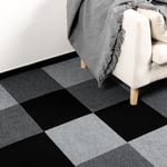 Carpet Tiles Carpet Floor Tiles, Self Adhesive Non-Slip Interior Floor Tiles, for Home Office Living Room Bedroom Kitchen Apartment Peel and Stick Carpet Flooring Light Grey 30X30cm 50PCS (4.5m²)