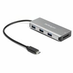 StarTech.com 3 Port 10Gbps USB C Hub with SD Card Reader - 3x USB-A & 1x SD Slot - Portable USB 3.1/3.2 Gen 2 Type C Adapter Hub - Laptop Hub - USB Bus Powered - Thunderbolt 3 Compatible (HB31C3ASDMB)