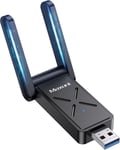 Maxuni Clé USB WiFi pour PC,Adaptateur WiFi AC1300 USB 3.0 PC (867 Mbit/s 5 GHz,400 Mbit/s 2,4 GHz) Double antenne WiFi 2 x 5 dBi pour PC,Compatible avec Windows 11/10/8/7 /Vista/xP.[Y395]