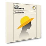 Book Cover Mrs Dalloway Virginia Wolf Modern Canvas Wall Art Print Ready to Hang, Framed Picture for Living Room Bedroom Home Office Décor, 20x20 Inch (50x50 cm)