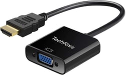 Adaptateur Hdmi Vers Vga, 1080P, Plaqué Or, Avec 3.5 Mm Câble Audio Et Câble De Charge Usb, Adaptateur Hdmi Vga Pour Pc, Tv, Ordinateurs Portables, Lecteurs Dvd Et Autres Appareils Hdmi