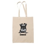 Schnauzer tygkasse hund shopping väska Tote bag Natur one size