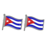 Cuba Wave Flag Silver Cufflinks in Gift Box