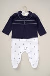 Rock A Bye Baby Boys Nautical Print All in One - Navy - Size 6-9M