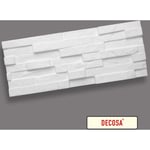 Decosa - Panneau mural à décorer Sierra 3D-relief - aspect briquette - polystyrène - blanc - 20 x 50 cm - 14 sach. (=7 m2) - Blanc