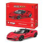 Burago - Model Kit Ferrari R&P SF90 Stradale - Modèle réaliste Auto à l'échelle 1:24, Licence Officielle Ferrari, âge recommandé 14 Ans