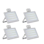 100W LED spotlight with motion detector super bright LED outdoor spotlight floodlight floodlight IP66 floodlight spotlight light for garden, garage, sports field (Cold white, 4 packs-100W)