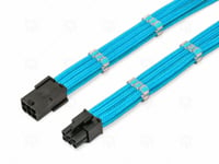 6 Pin PCIE GPU 30cm Extension Cable Blue Sleeved  + 2 Free cable Combs Shakmods