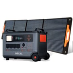 OSCAL PowerMax 3600 Réservoir solaire portable 3600Wh + OSCAL PM200 Panneau solaire pliable 200W Station d'énergie Portable