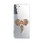 Coque Galaxy S21 PLUS Elephant henne mandala fleur