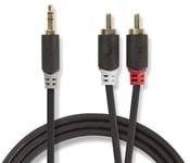 Nedis - High Quality Minijack til 2xPhono kabel - 10 m