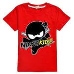 Barn Ninja Kidz Tv Cartoon Tryckt T-shirt Casual Sommar Kortärmad Toppar Pojkar Flickor Present För 5-12y7-8 År Röd