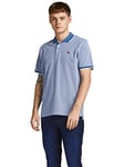 JACK & JONES Mens Pique Polo Shirt - Bright Cobalt/White - XL