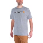 Carhartt Core Logo T-Shirt S/S Men Grå L - Fri frakt