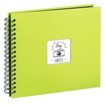 Hama Fine Art photo album, 50 black pages (25 sheets), spiral bound album 36 x 32 cm, with cut-out window, kiwi