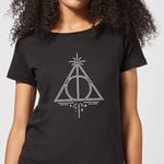 Harry Potter Deathly Hallows Women's T-Shirt - Black - L