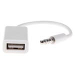 3.5mm mâle AUX audio prise jack vers USB 2.0 femelle convertisseur câble cordon voiture MP3