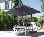 Parasol Déporté Carré En Aluminium 3x3m Roma