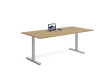 Wulff Höj och sänkbart skrivbord 200x100cm Färg på stativ: Silvergrå - bordsskiva: Ek