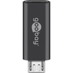 Goobay Micro-USB/USB-C™ OTG Hi-Speed-adapter för anslutning av laddkablar USB-C™ uttag > USB 2,0 mikro plugg (typ B)