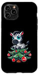 Coque pour iPhone 11 Pro Joli arbre de Noël zèbre Père Noël dessin animé