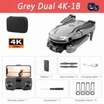 Mini importateur professionnel V88,photographie aérienne HD,avion télécommandé,caméra HD pour touristes,jouets quadricoptères,8K,5G,GPS - Type Grey Dual 4K-1B #B