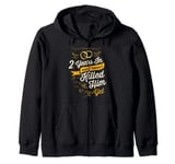 2nd Wedding Anniversary tee 2nd Year Anniversary Zip Hoodie