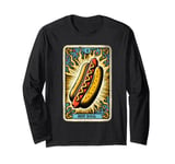 Vintage Hot Dog Tarot Card Sausage Retro BBQ Grill Sandwich Long Sleeve T-Shirt