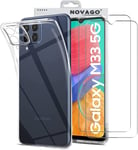 Samsung Galaxy M33 5G Case Soft Silicone +2 Films Tempered Glass Heavy Duty