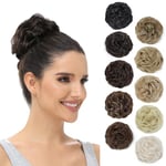 BUYOGET Messy Bun Hair Pieces For Women Hair Bun Extension Updo Curly Messy Bun Donut Hair Chignons Scrunchie Light Auburn mix Dark Auburn