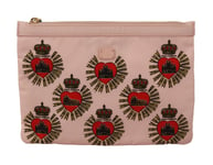 Dolce & Gabbana Pochette Portefeuille Rose D&g Logo Devotion Coeur Nylon