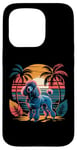 Coque pour iPhone 15 Pro Vintage 80s Sunset Caniche