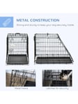 Pawhut Metal Dog Car Crate/Folding Pet Cage For Small Dog With Removable Tray 77 X 47 X 55Cm